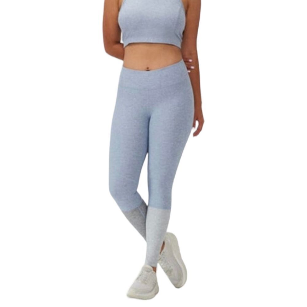 Outdoor Voices‎ 7/8 Dipped Warmup Leggings Blue & Gray sz M